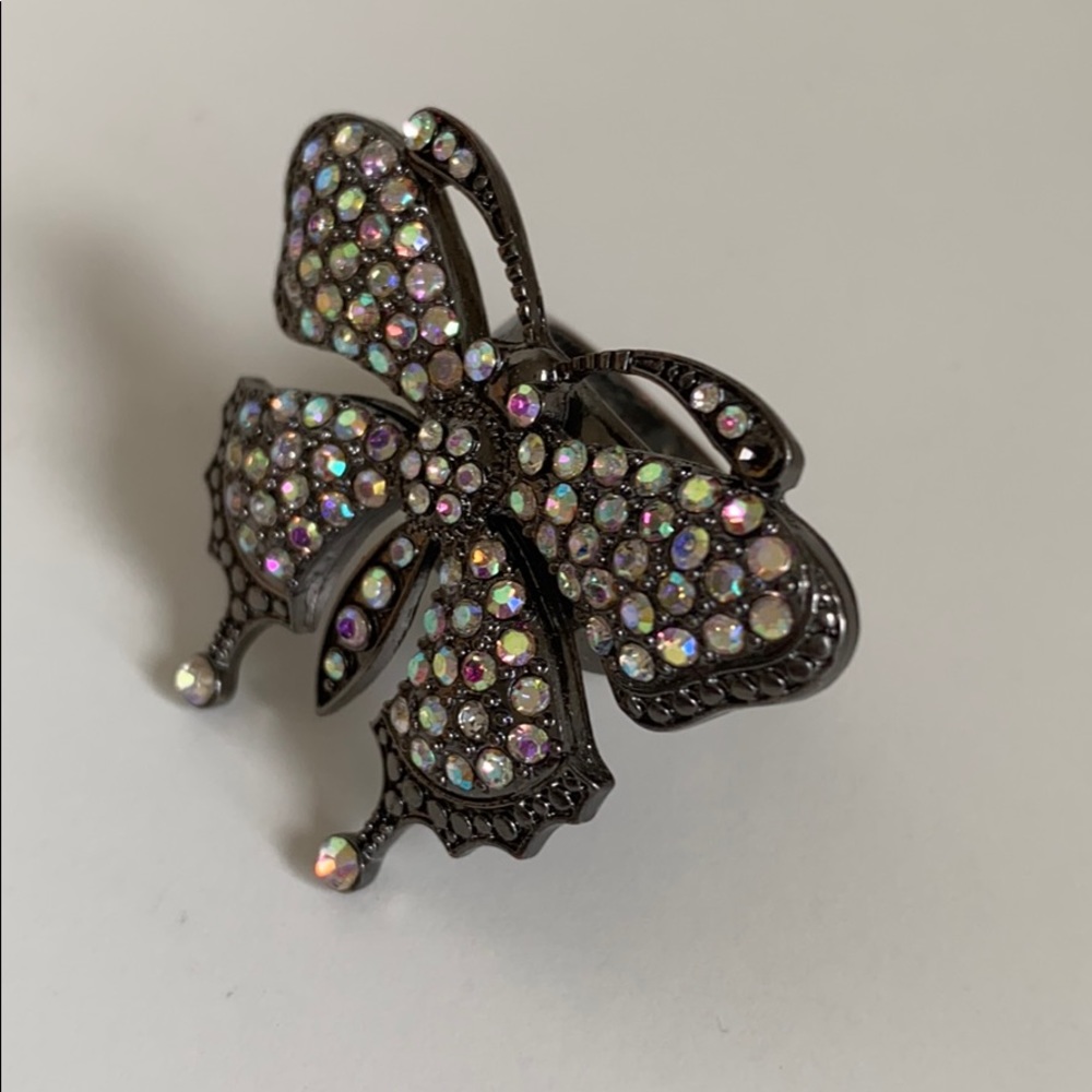 Butterfly crystal ring size 6 by Mango